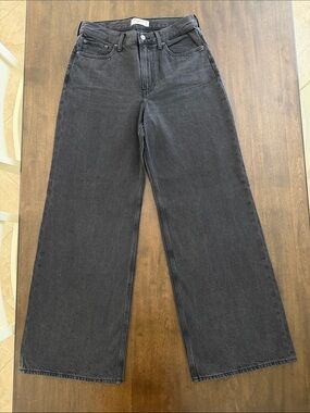 NWOT Abercrombie & Fitch The Wide Leg High Rise Jeans Black 29 Long
